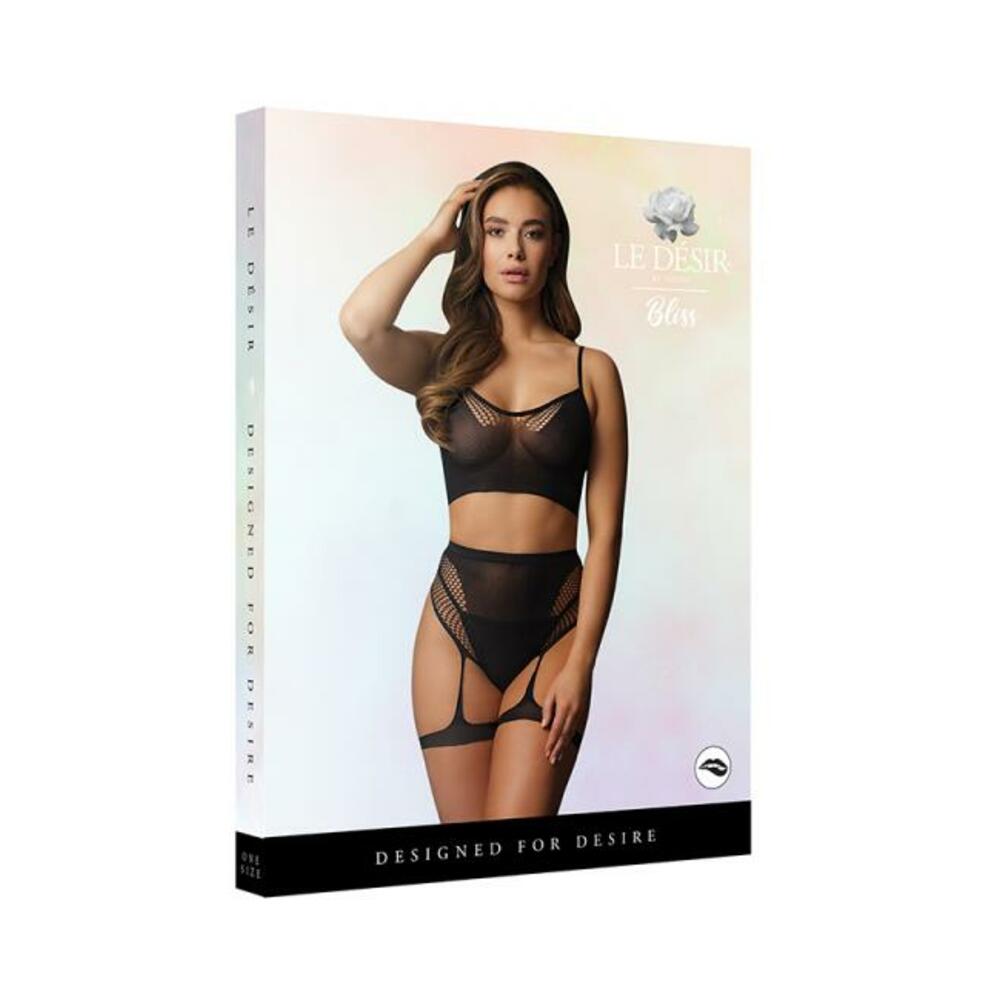 Shots Le Desir 2-piece Bra Set With Garters Black O/s