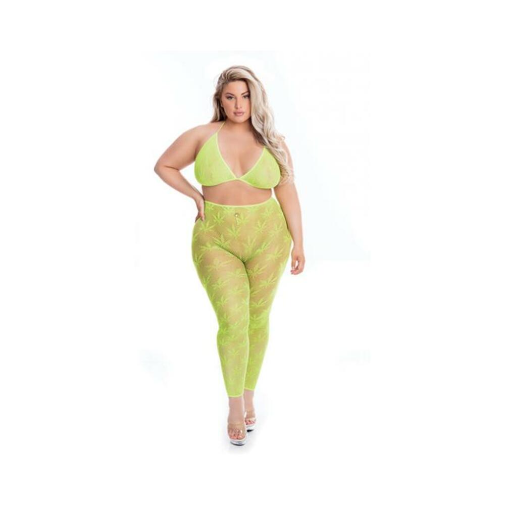 Pink Lipstick All About Leaf Bra &amp; Leggings Green Qn