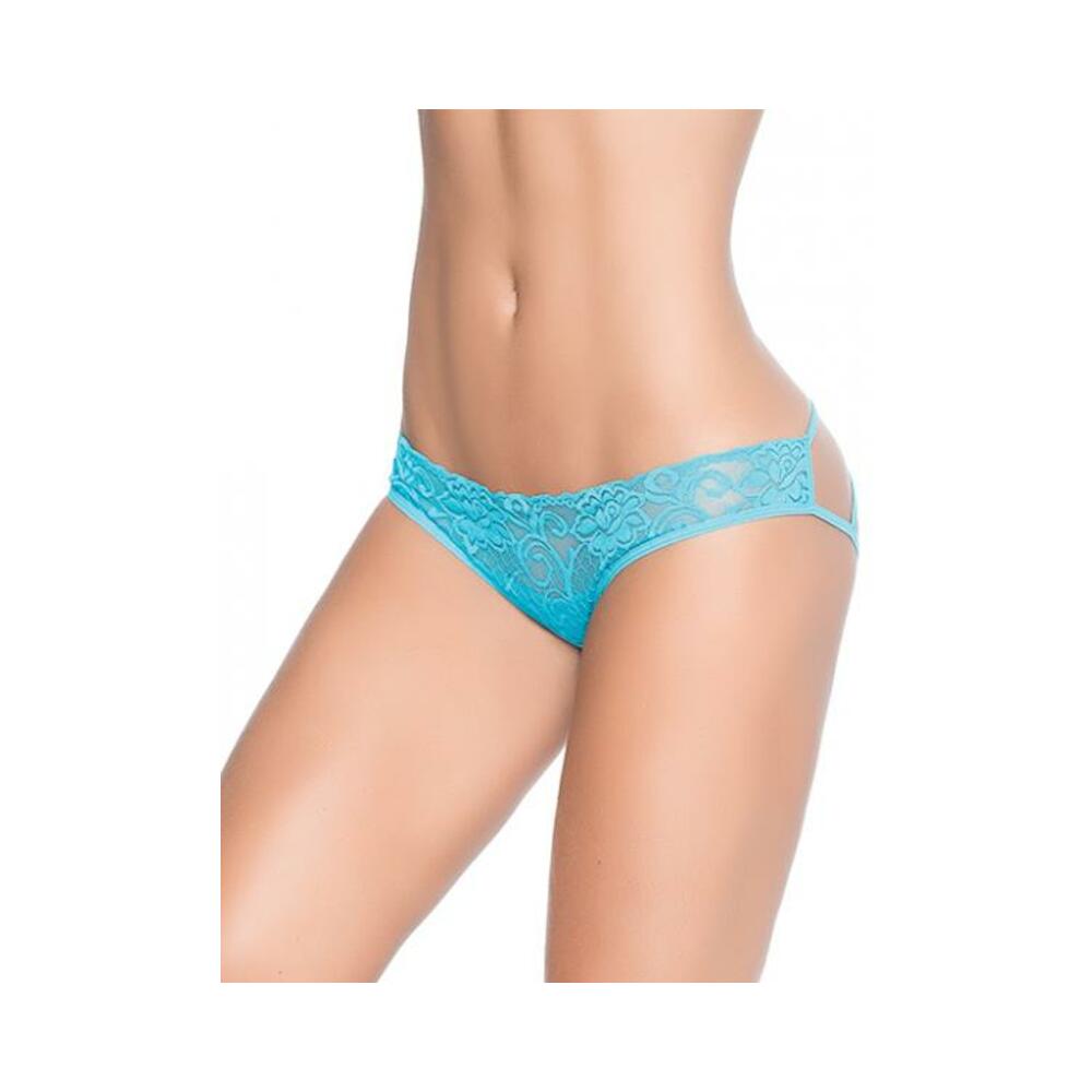 Lace Panty W/back Cage Turquoise Xl