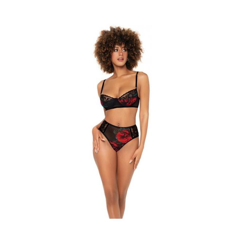Underwire Bra Top &amp; High Waisted Bottom Black S/m