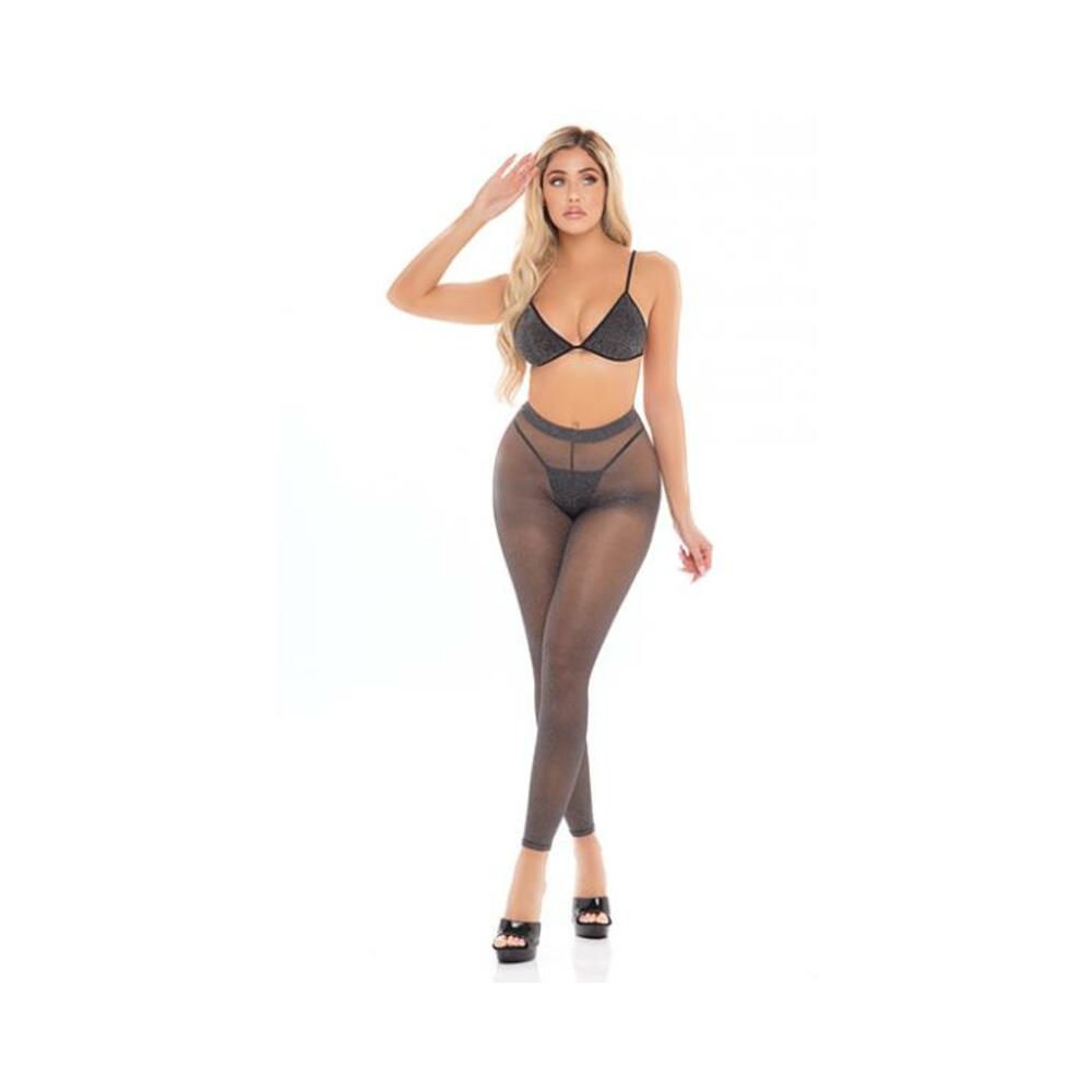 Pink Lipstick Tall Order Bra Top &amp; Leggings Black O/s