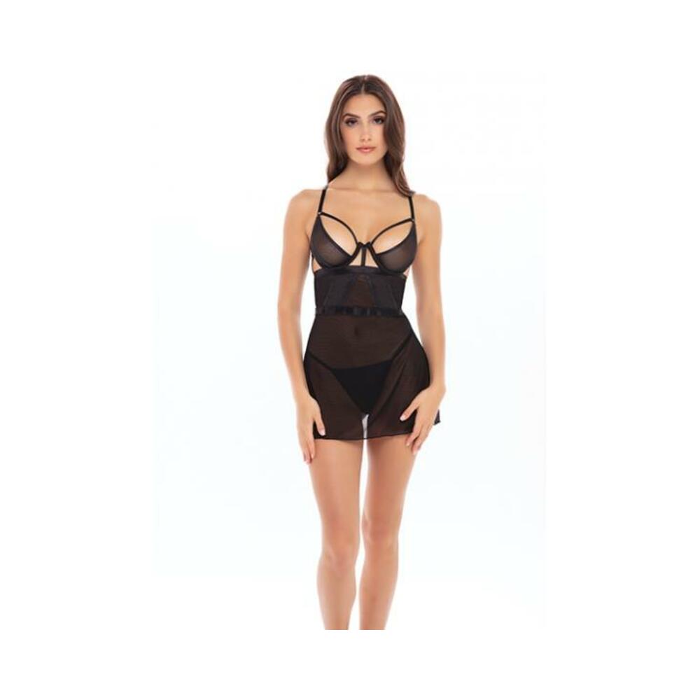 Rene Rofe New In Town Chemise &amp; G-string Black S/m