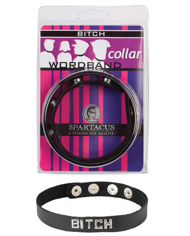 Wordband Collar Bitch  - Black