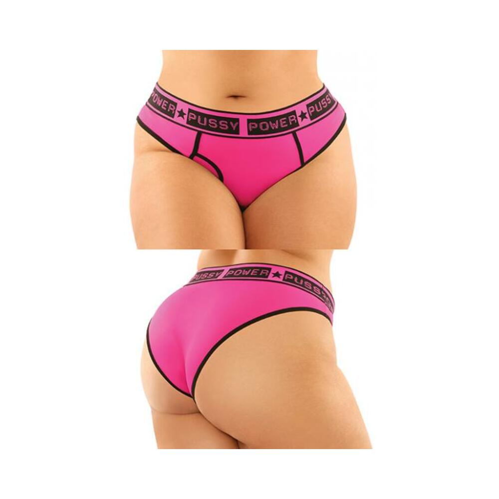 Vibes Pussy Power Buddy Pack 2 Pc. Micro Boyfriend Brief &amp; Lace Thong Qs Black/pink