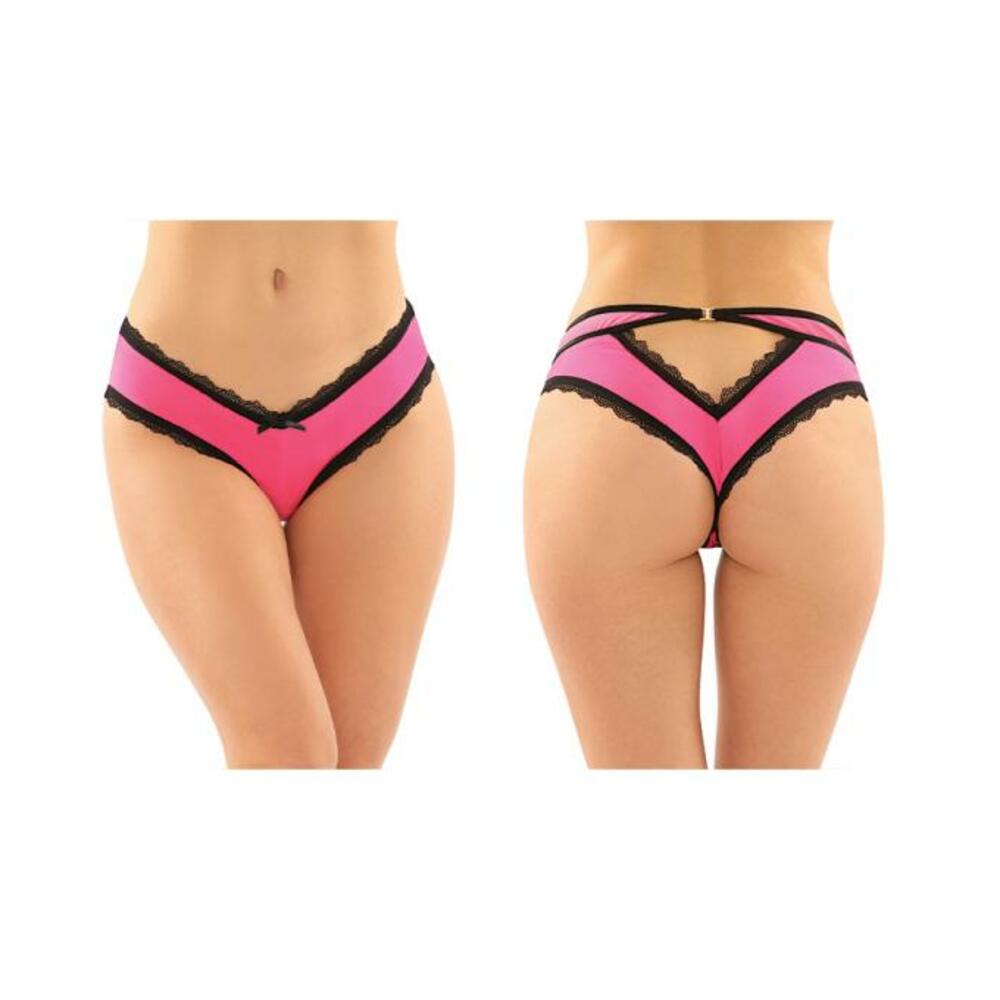 Dahlia Cheeky Hipster Panty With Lace Trim And Keyhole Cutout 6-pack L/xl Pink