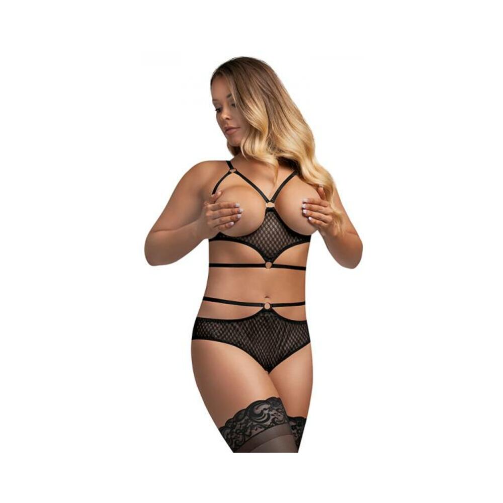 Ms Diamond Girl Bra &amp; Panty Set Black L/xl
