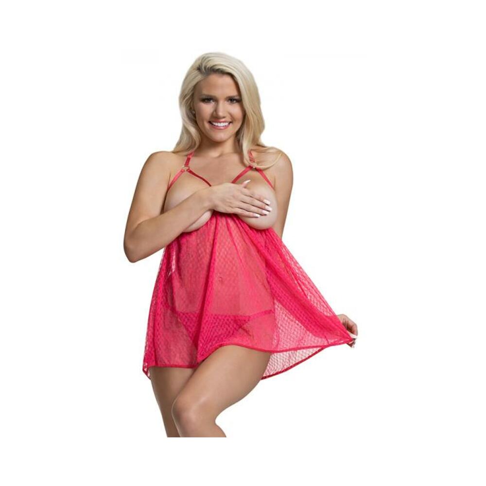 Ms Diamond Girl Cupless Babydoll Set Watermelon L/xl