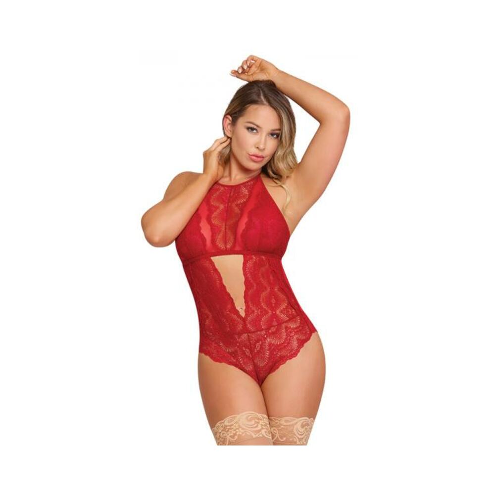 Magic Silk Sugar &amp; Spice Teddy With Snap Crotch Red S/m