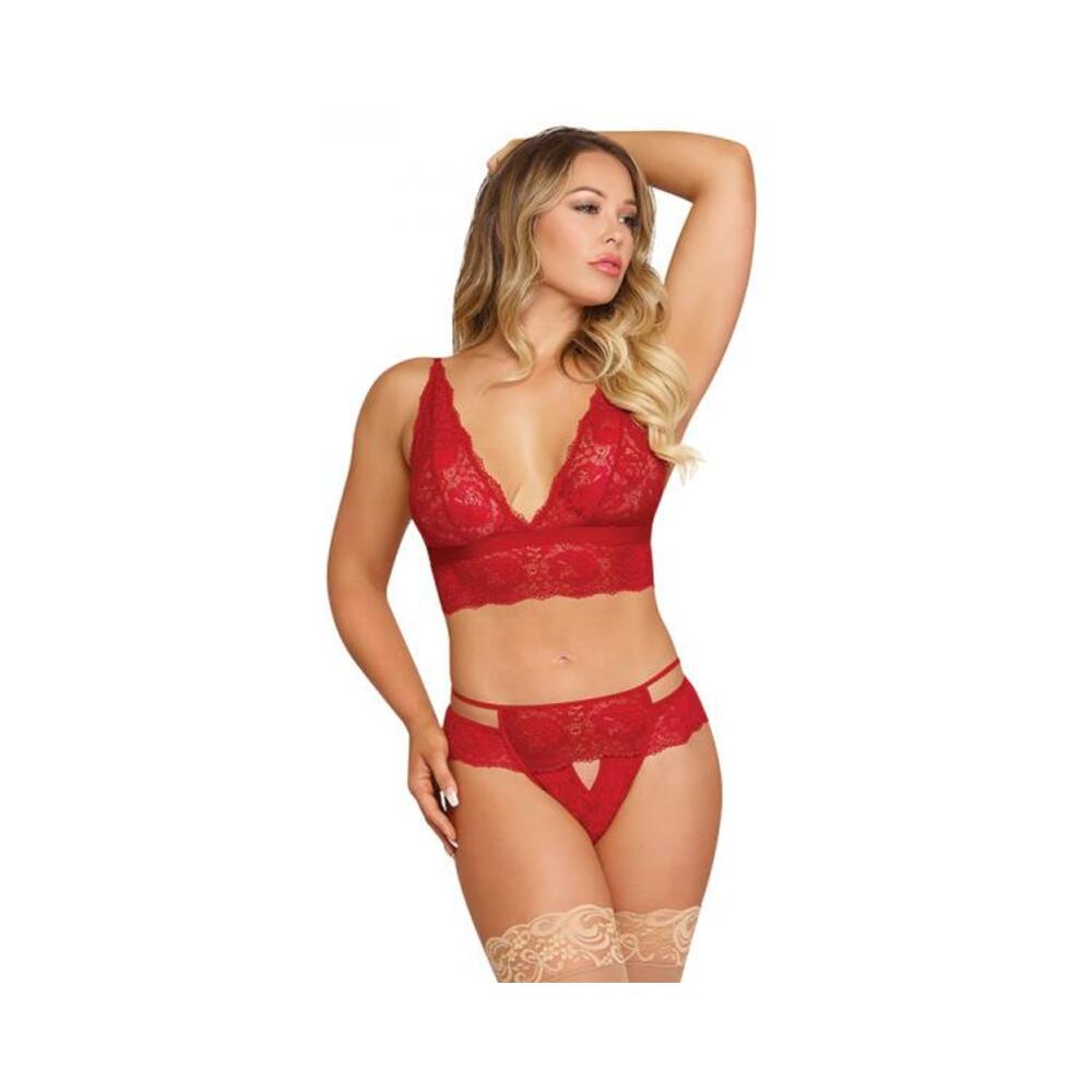 Magic Silk Sugar &amp; Spice Bra &amp; Panty Set Red S/m