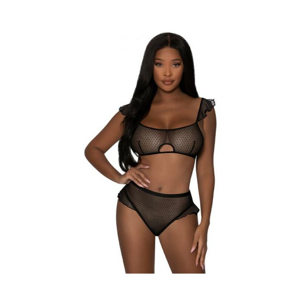 Magic Silk Girl Next Door Bralette &amp; Panty Black L/lx