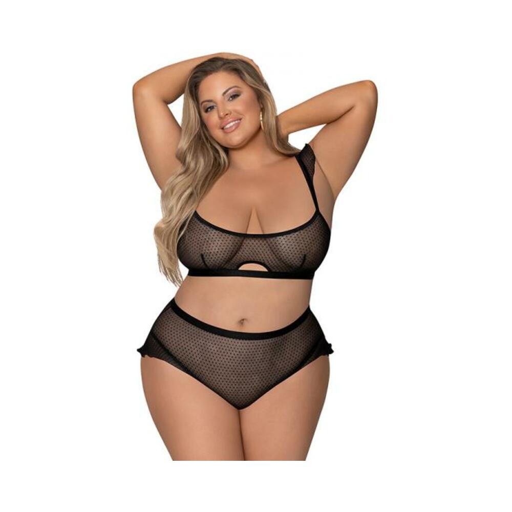 Magic Silk Girl Next Door Bralette &amp; Panty Black Queen Size