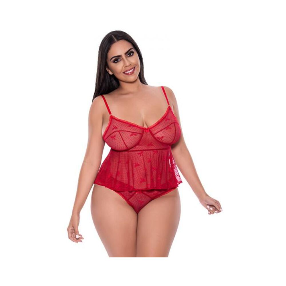 Magic Silk With Love Flutter Cami &amp; Cheeky Panty Set Red Queen