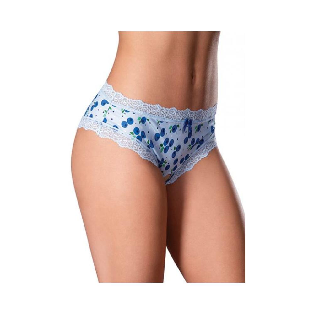 Sweet Treats Crotchless Boy Short W/wicked Sensual Care Blueberry Lube - Blue S/m