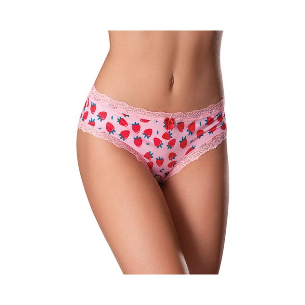 Sweet Treats Crotchless Boy Short W/wicked Sensual Care Strawberry Lube - Pink S/m