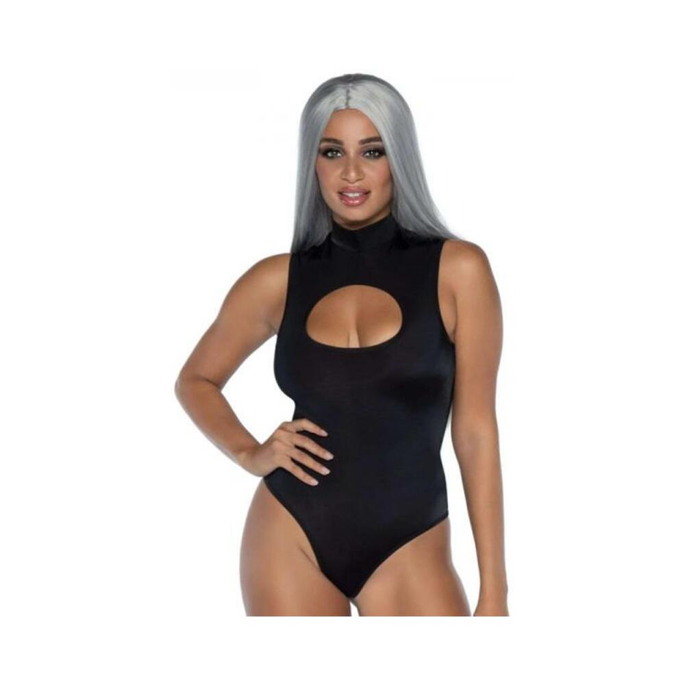 Spandex Keyhole Bodysuit Black Small