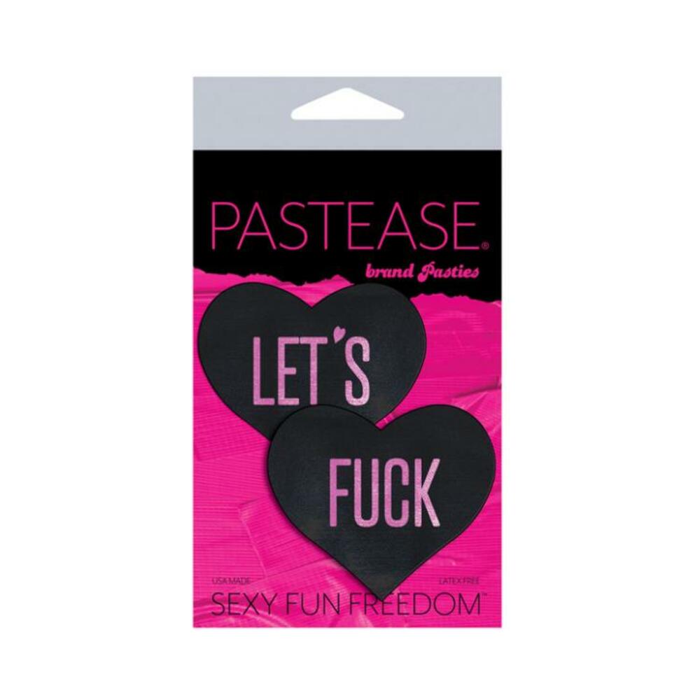 Pastease Let's F*ck Hearts Black O/S Pasties