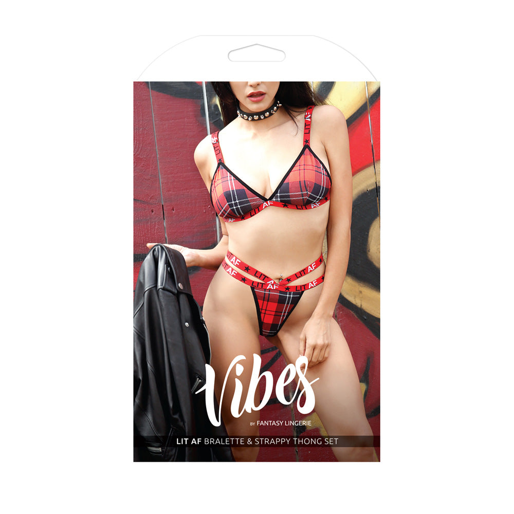 Lit Af Bralette &amp; Thong Set - Queen Size Boxed