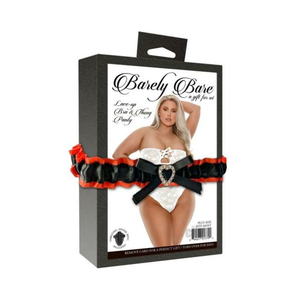Barely Bare Lace-up Bra &amp; Thong Panty White