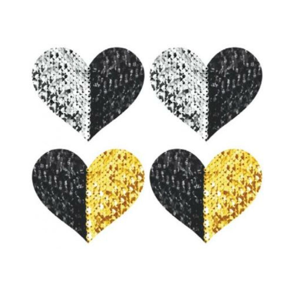 Peekaboo Reversible Sequin Heart Blk/gld