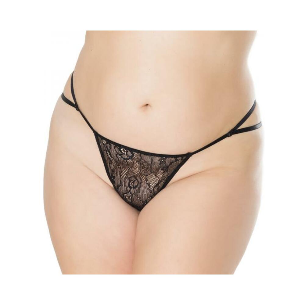 Adjustable G-string Black Os Xl Hanging