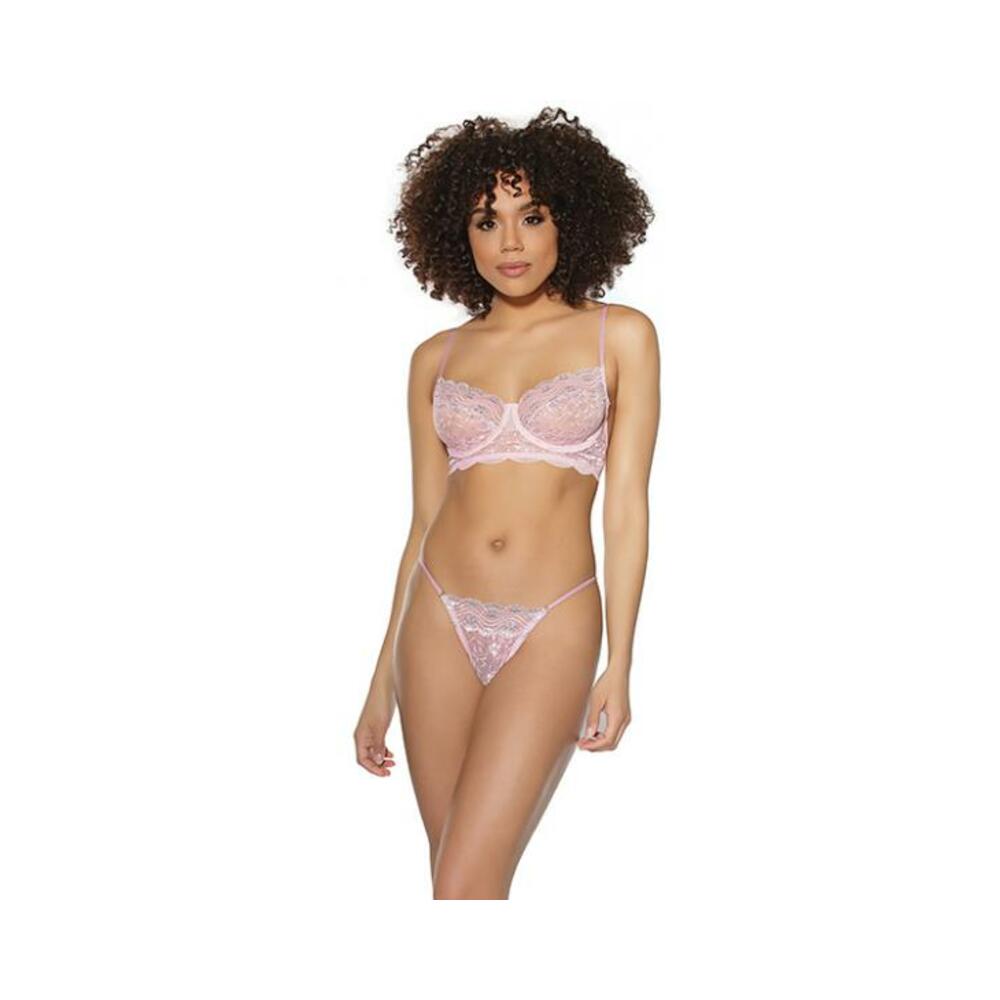 Bra &amp; G-string Pink Large