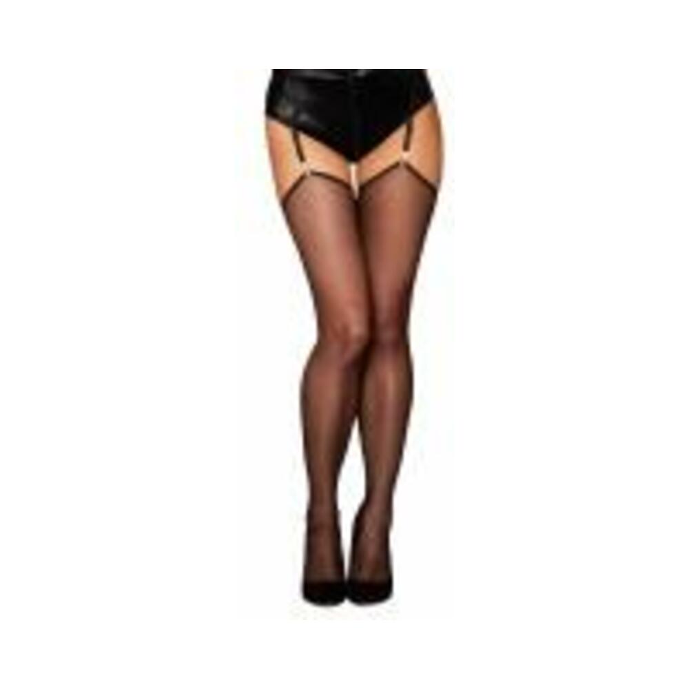 Silky Sheer Thigh Highs Black O/s