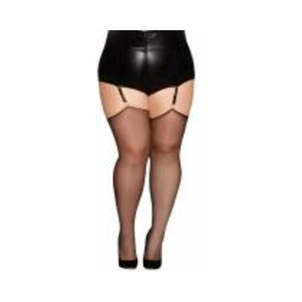 Silky Sheer Thigh Highs Black Q/s