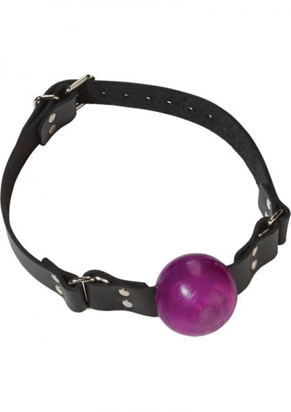 Small Ball Gag With Buckle 1.5 Inch Purple