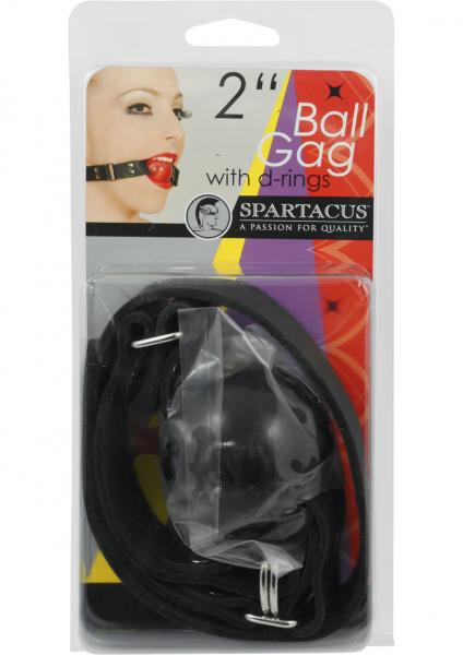 Large Ball Gag With D Ring 2 Inch - Black