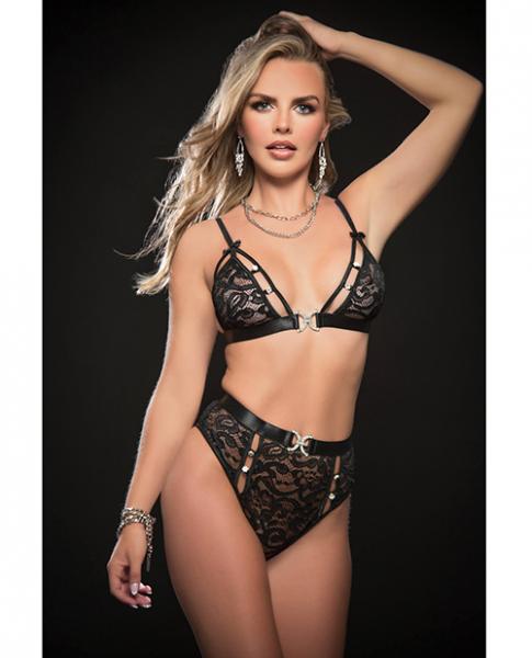 Sexy &amp; Sultry High Waist Panty &amp; Bra Black O/s