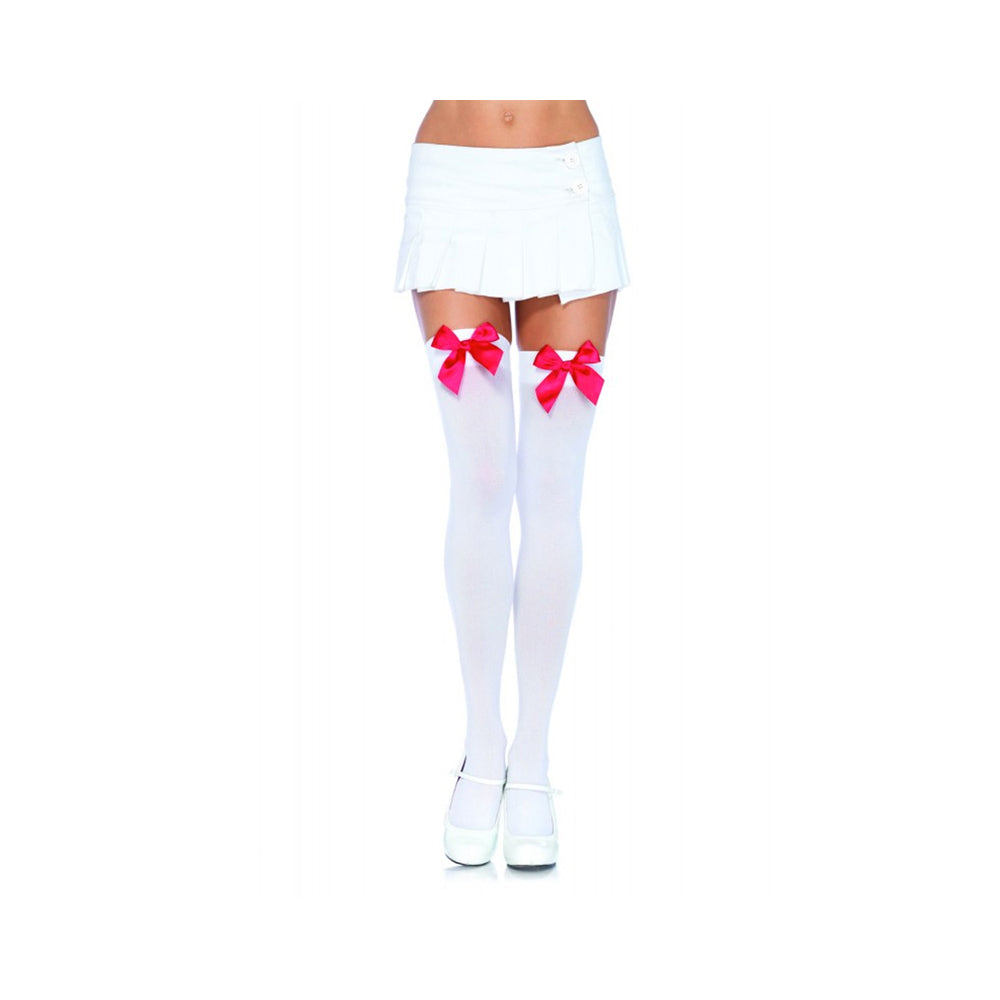 Nylon Over The Knee with Bow O/S