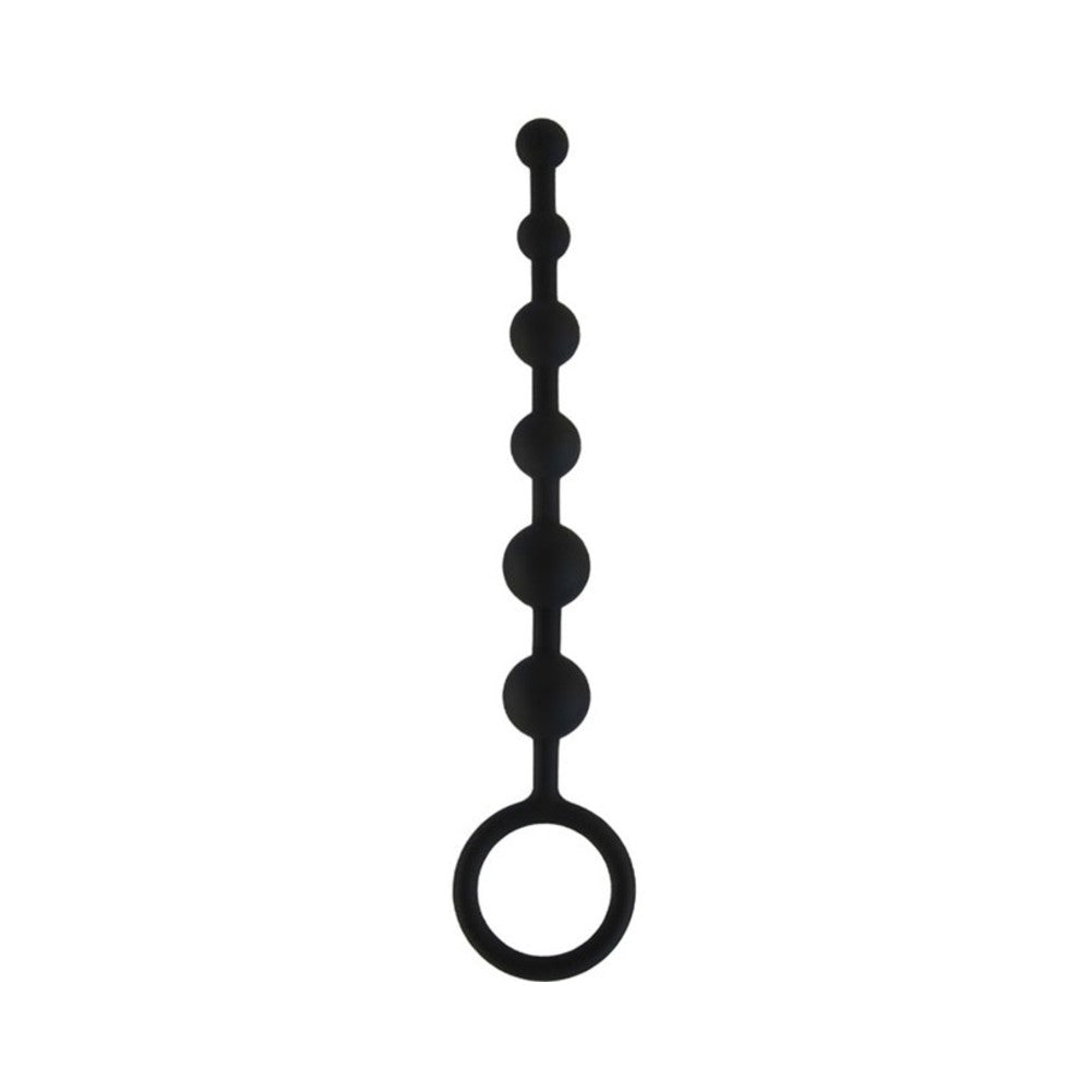 All About Anal Silicone Anal Beads 6 Balls Black