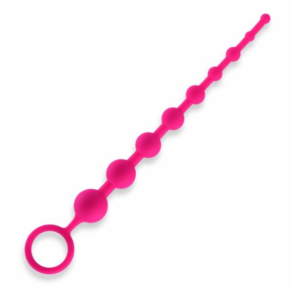 All About Anal Silicone Anal Beads 9 Balls Pink