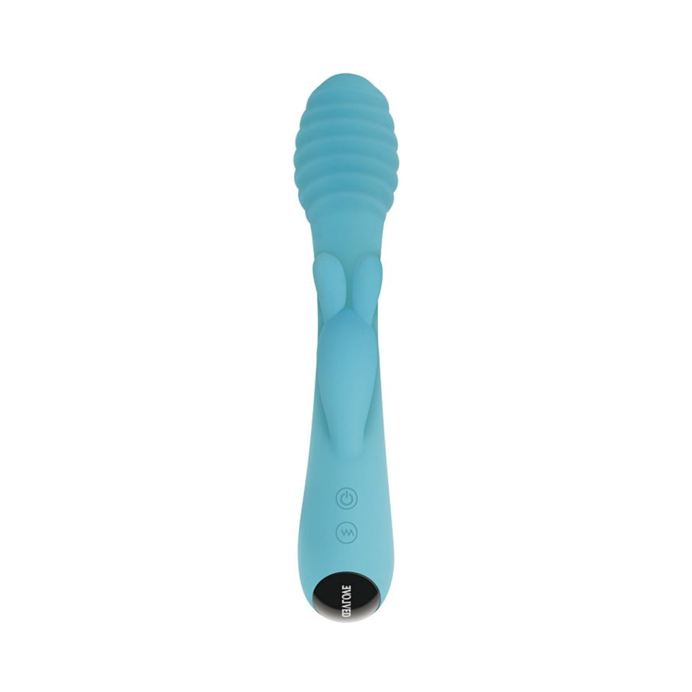 Evolved Aqua Bunny 9 Shaft Function 9 Clit Stim Functions Rechargeable Silicone Waterproof Teal