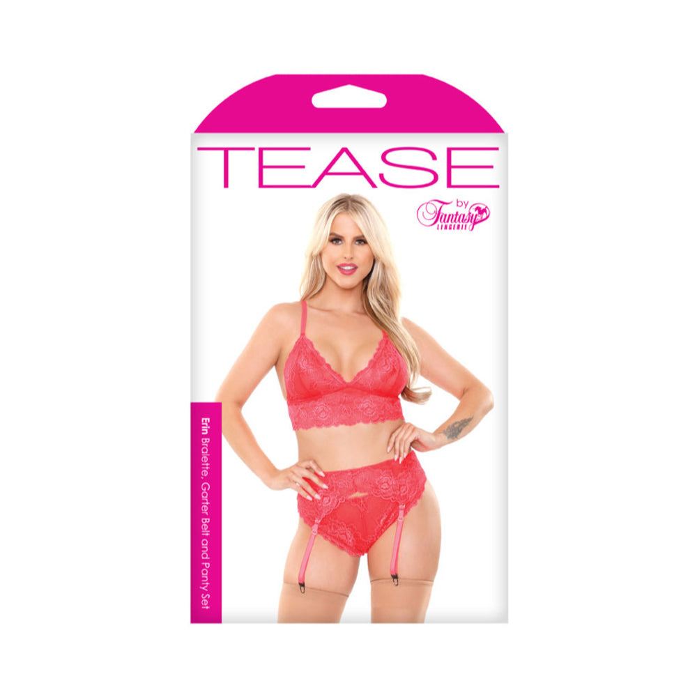 Erin Bralette,garterbelt/panty Pink S/m