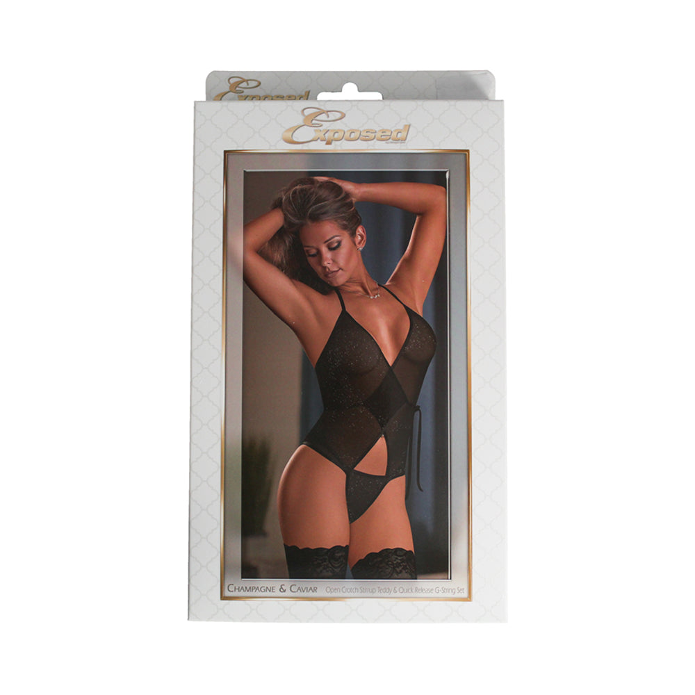 Champagne & Caviar Teddy & GString BK SM