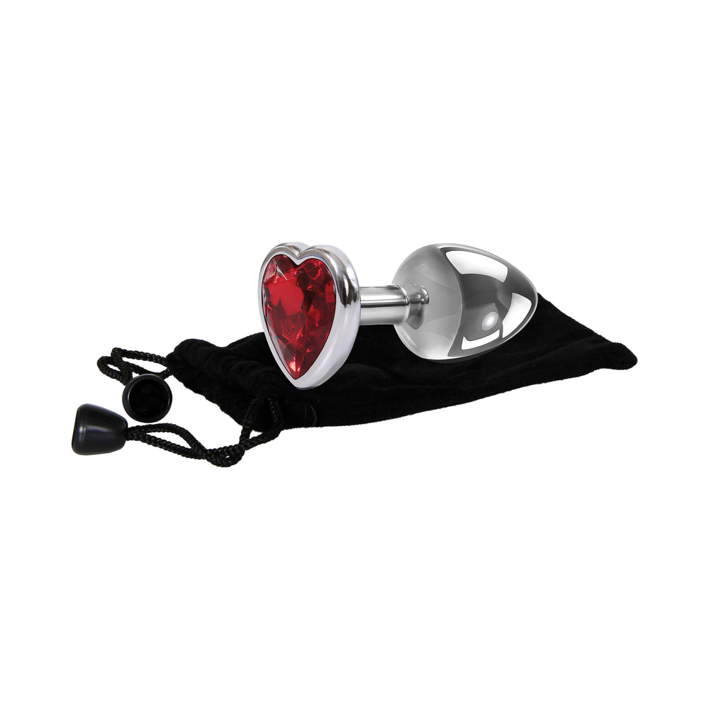 Large Red Heart Gem Anal Plug