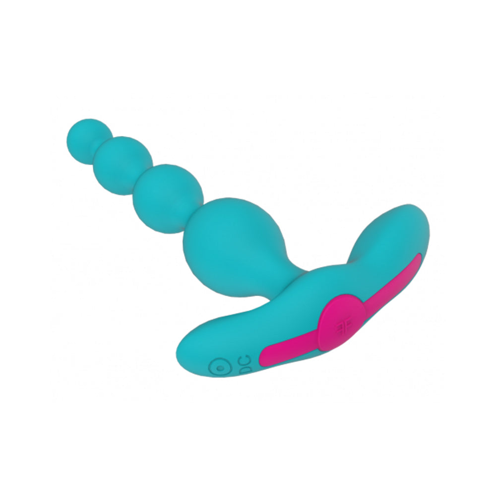 Femmefunn Funn Beads Vibrating Anal Beads Turquoise Blue