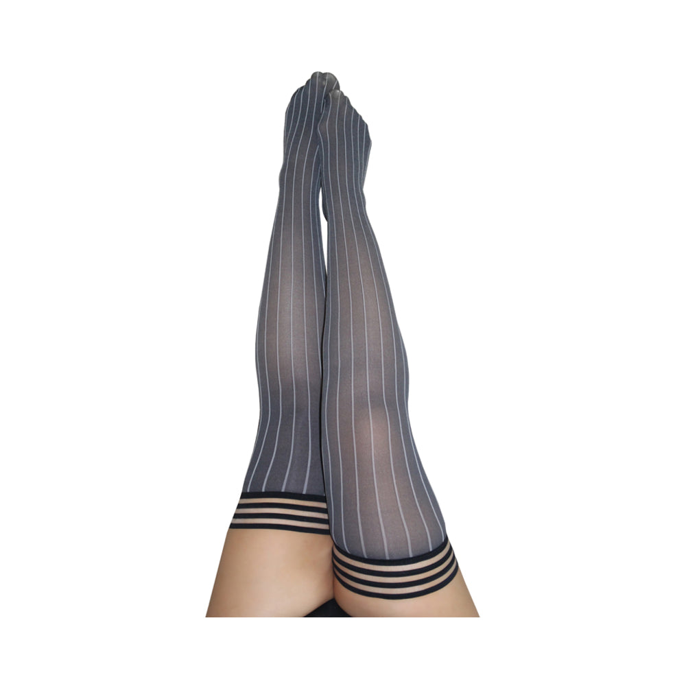 Kixies Annabelle Grey Pin Stripe Size D