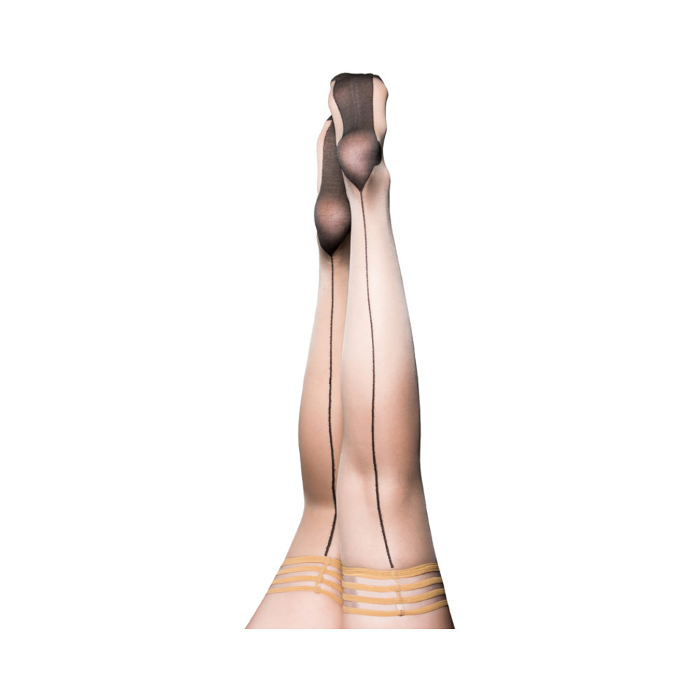 Kixies Ruby Nude Black Back Seam Size B